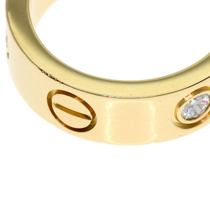 CARTIER love ring half Diamond #46 Ring K18 Yellow Gold Ladies [Used]