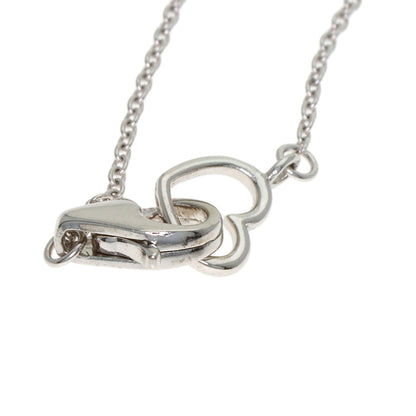 Ponte Vecchio Heart Sapphire Diamond Necklace K18 White Gold Ladies [Used]