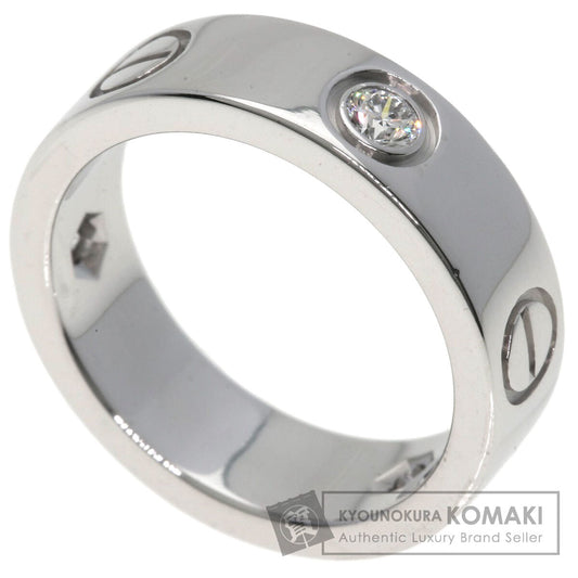 CARTIER love ring half diamond # 50 Ring K18 White Gold Ladies [Used]