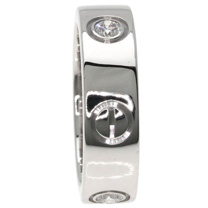 CARTIER love ring half diamond # 50 Ring K18 White Gold Ladies [Used]