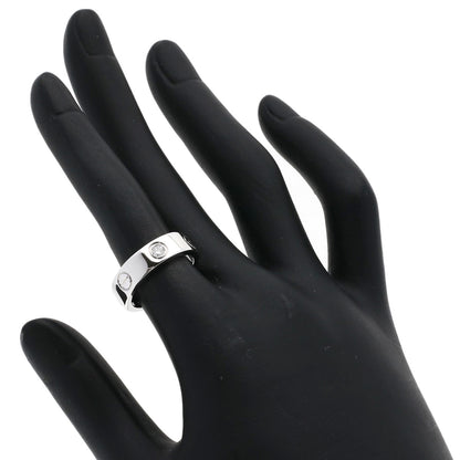 CARTIER love ring half diamond # 50 Ring K18 White Gold Ladies [Used]
