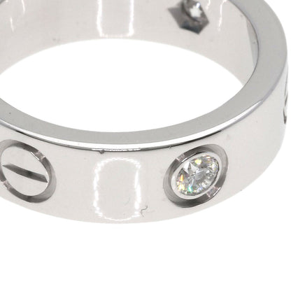 CARTIER love ring half diamond # 50 Ring K18 White Gold Ladies [Used]