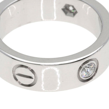 CARTIER love ring half diamond # 50 Ring K18 White Gold Ladies [Used]