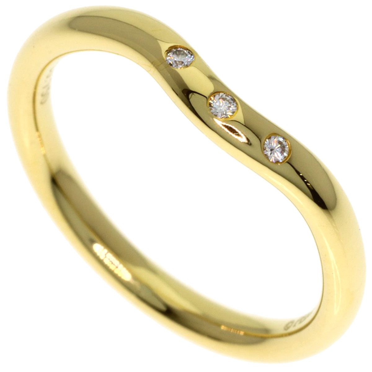 TIFFANY&Co. Curved band Diamond Ring K18 Yellow Gold Ladies [Used]