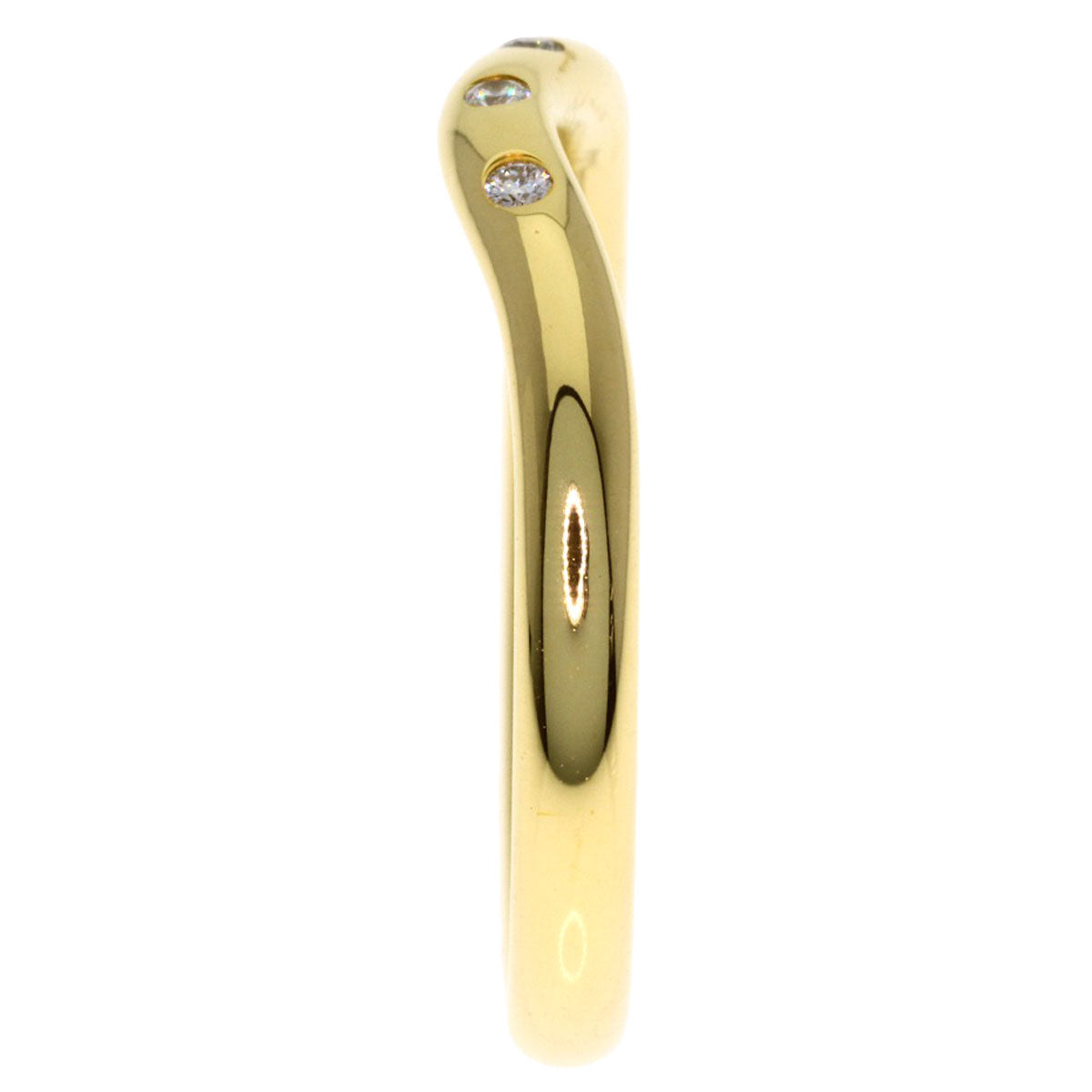 TIFFANY&Co. Curved band Diamond Ring K18 Yellow Gold Ladies [Used]