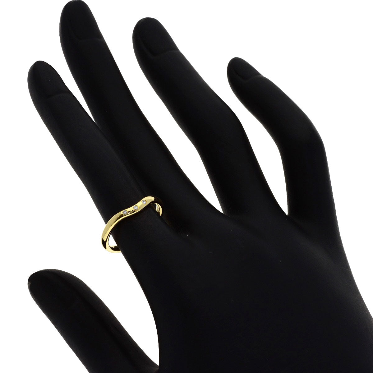 TIFFANY&Co. Curved band Diamond Ring K18 Yellow Gold Ladies [Used]