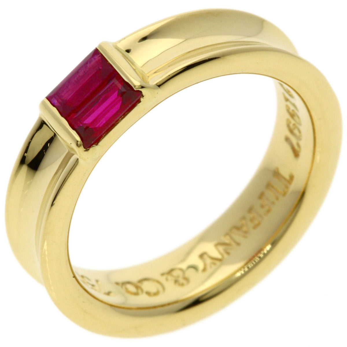 TIFFANY&Co. Stacking Ruby Ring K18 Yellow Gold Ladies [Used]