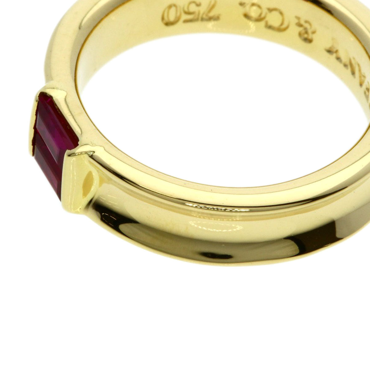 TIFFANY&Co. Stacking Ruby Ring K18 Yellow Gold Ladies [Used]