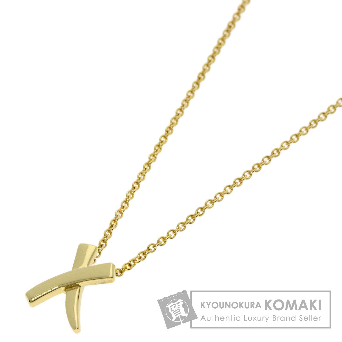 TIFFANY&Co. kiss Necklace K18 Yellow Gold Ladies [Used]