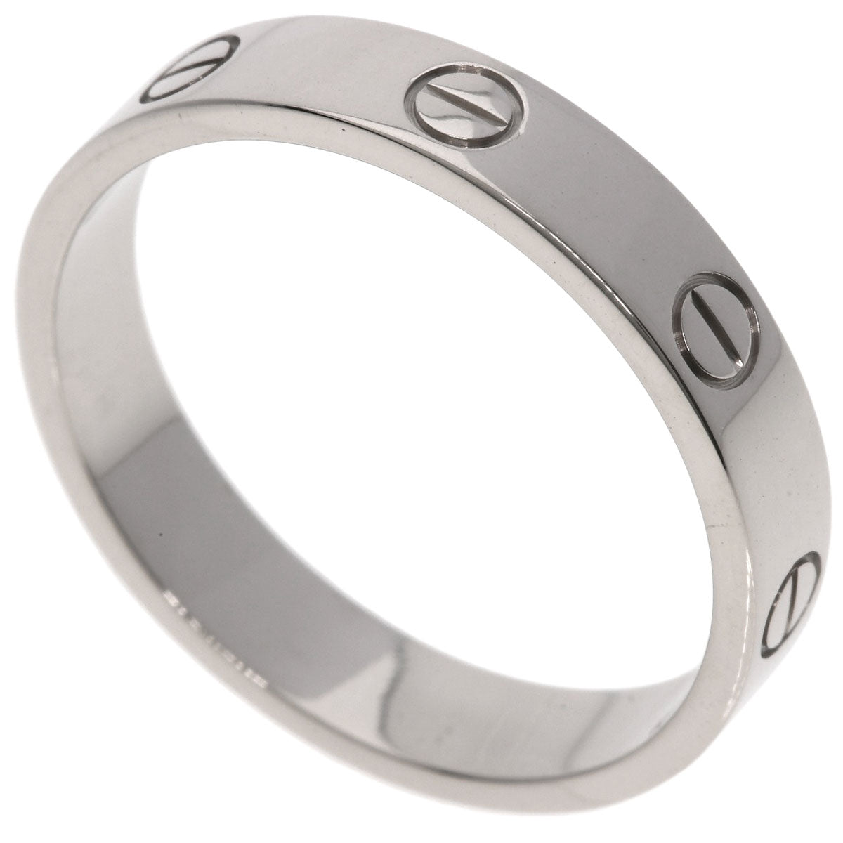 CARTIER mini love ring #58 Ring K18 White Gold Ladies [Used]