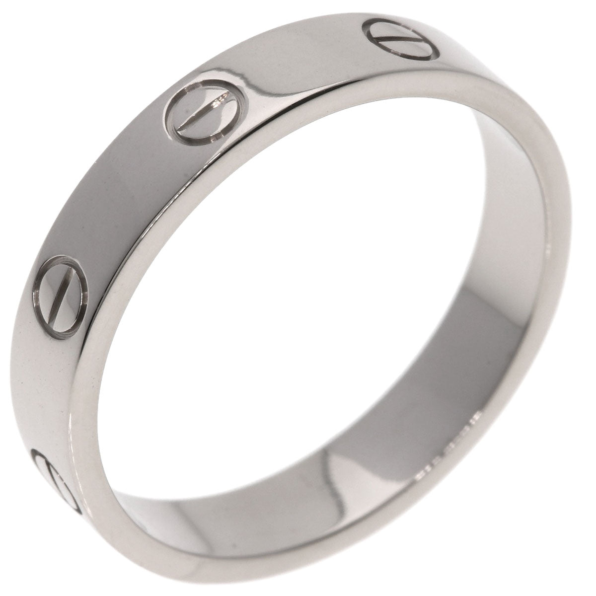 CARTIER mini love ring #58 Ring K18 White Gold Ladies [Used]