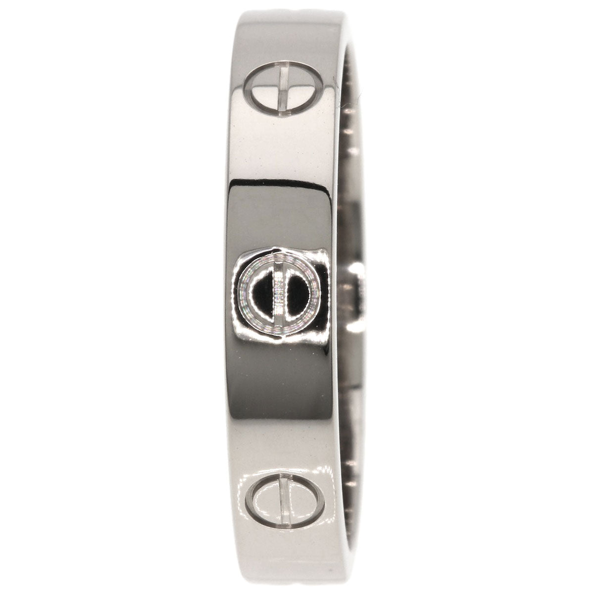CARTIER mini love ring #58 Ring K18 White Gold Ladies [Used]