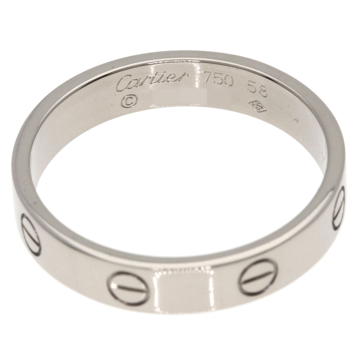 CARTIER mini love ring #58 Ring K18 White Gold Ladies [Used]