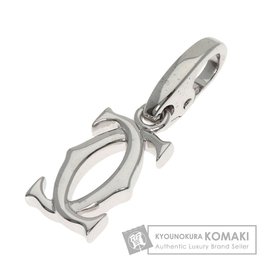 CARTIER 2C charm Pendant top K18 White Gold Ladies [Used]