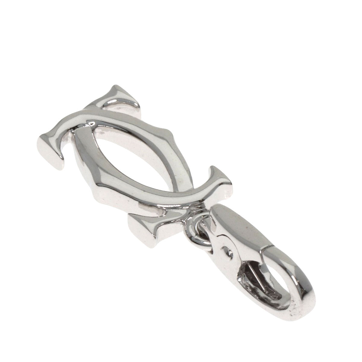CARTIER 2C charm Pendant top K18 White Gold Ladies [Used]