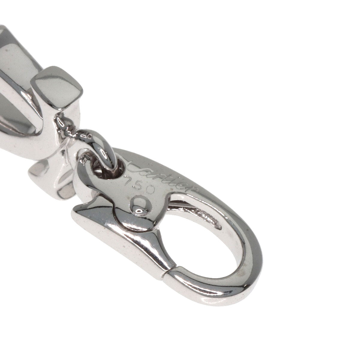 CARTIER 2C charm Pendant top K18 White Gold Ladies [Used]
