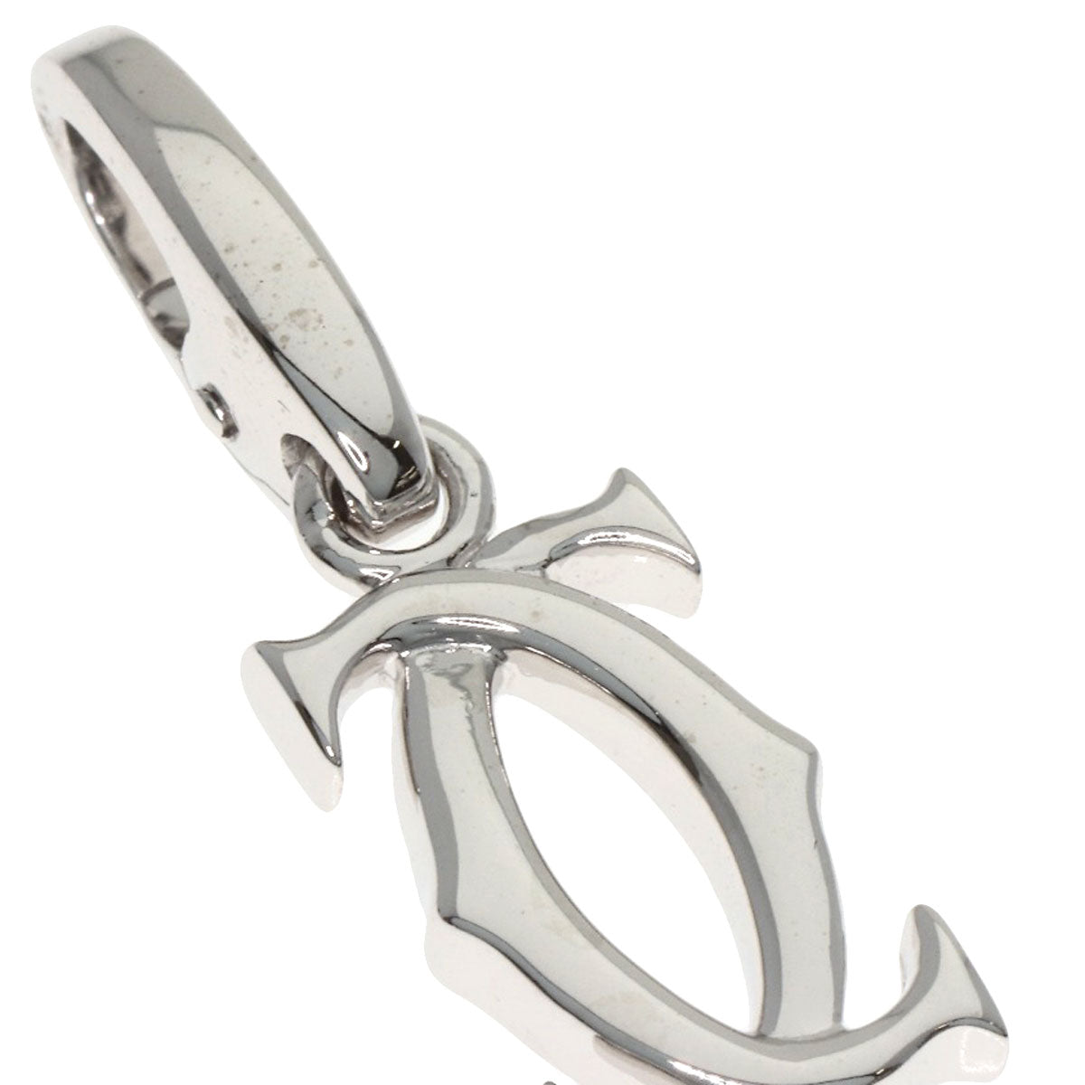 CARTIER 2C charm Pendant top K18 White Gold Ladies [Used]