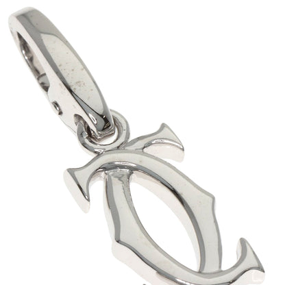 CARTIER 2C charm Pendant top K18 White Gold Ladies [Used]