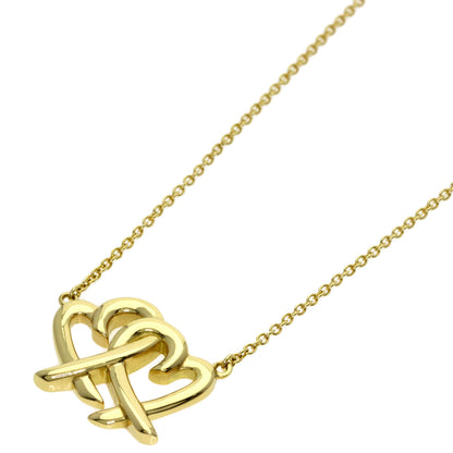 TIFFANY&Co. Double rubbing heart Necklace K18 Yellow Gold Ladies [Used]