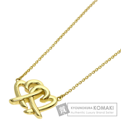 TIFFANY&Co. Double rubbing heart Necklace K18 Yellow Gold Ladies [Used]