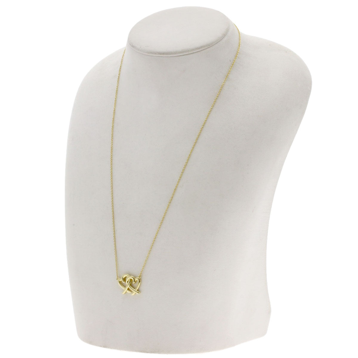 TIFFANY&Co. Double rubbing heart Necklace K18 Yellow Gold Ladies [Used]