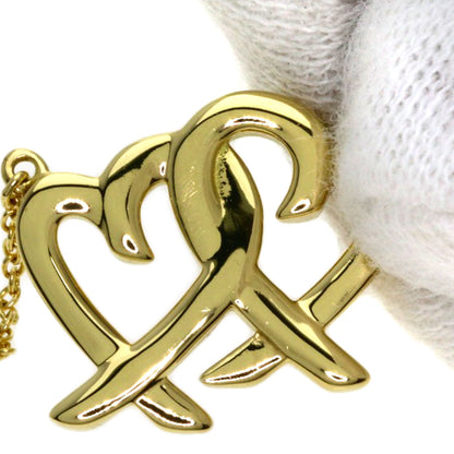 TIFFANY&Co. Double rubbing heart Necklace K18 Yellow Gold Ladies [Used]