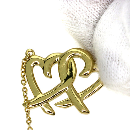 TIFFANY&Co. Double rubbing heart Necklace K18 Yellow Gold Ladies [Used]
