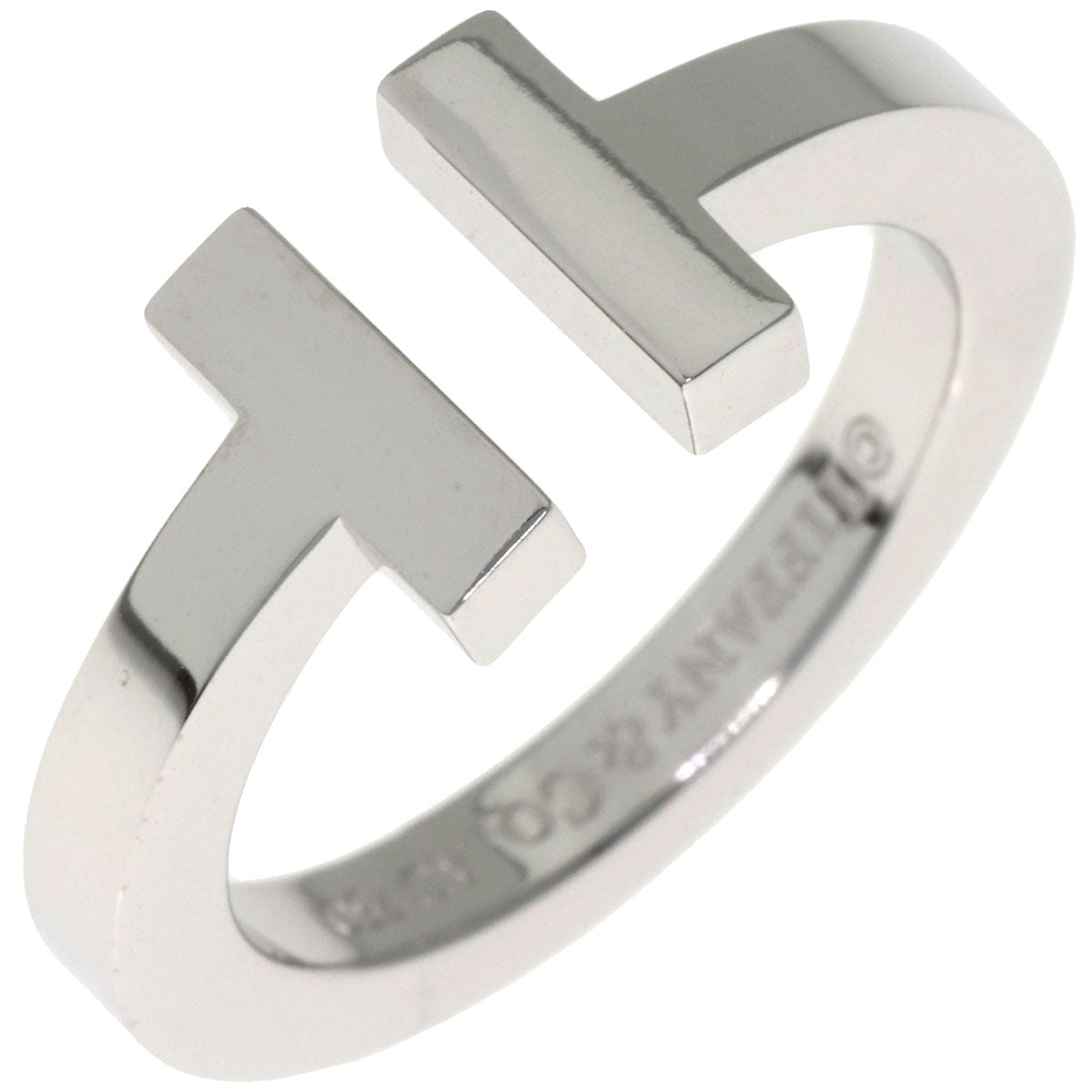 TIFFANY&Co. T square Ring K18 White Gold Ladies [Used]
