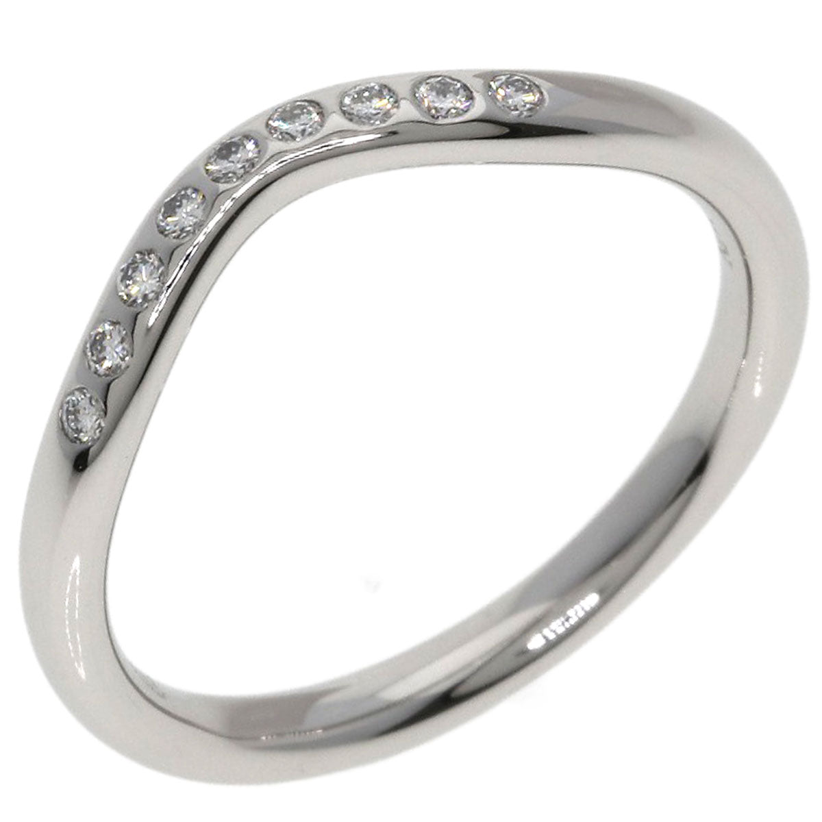 TIFFANY&Co. Curved band Diamond Ring Platinum PT950 Ladies [Used]