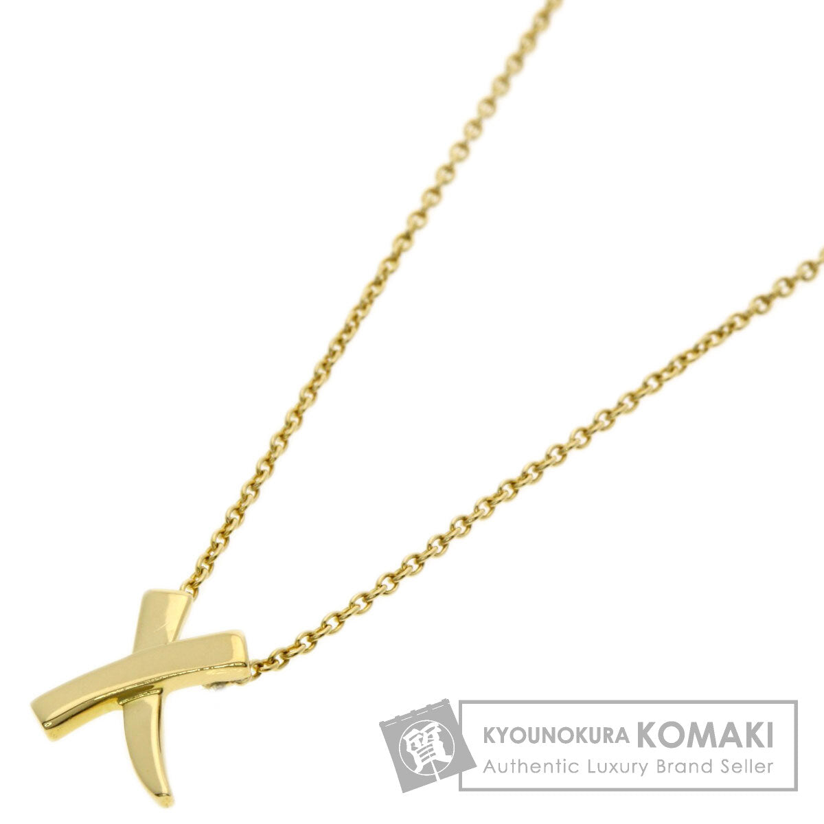 TIFFANY&Co. kiss Necklace K18 Yellow Gold Ladies [Used]