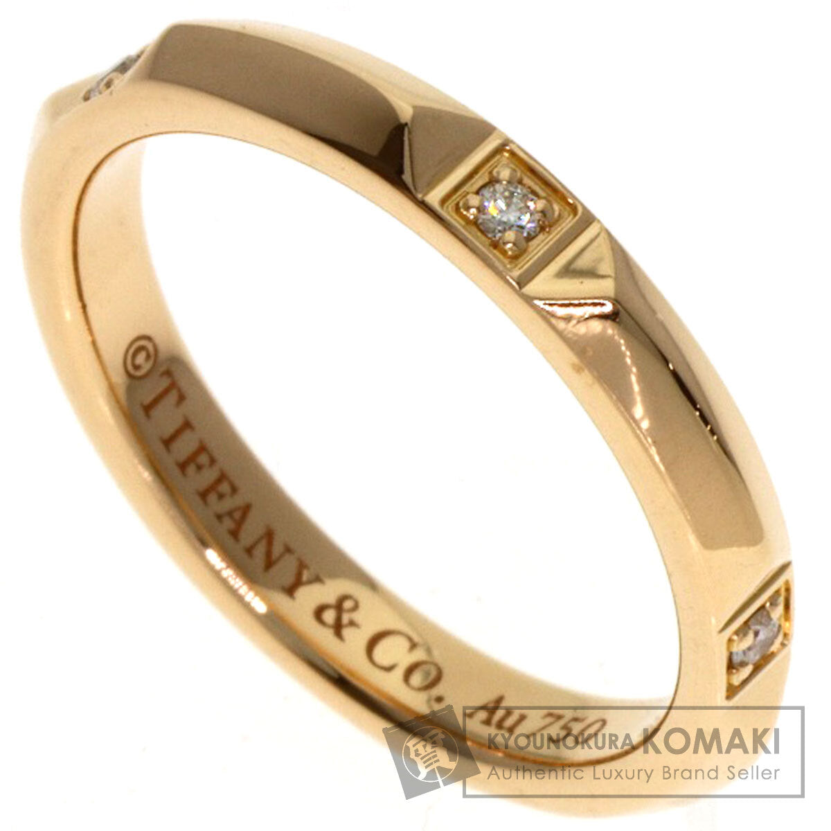 TIFFANY&Co. True Band Ring Diamond Ring K18 Pink Gold Ladies [Used]