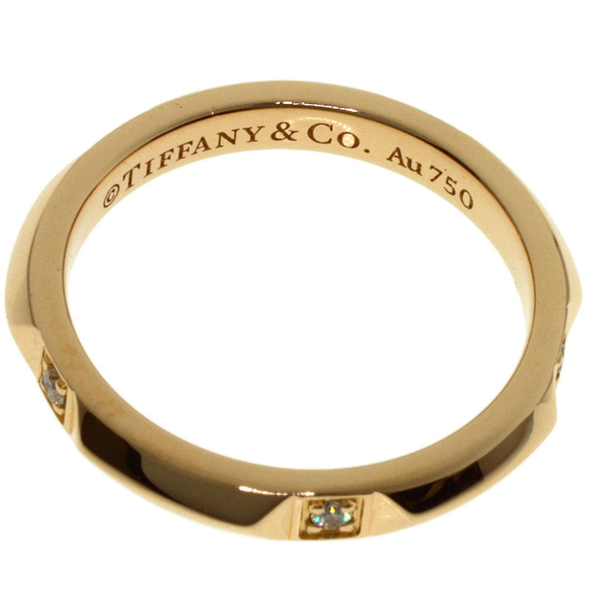 TIFFANY&Co. True Band Ring Diamond Ring K18 Pink Gold Ladies [Used]