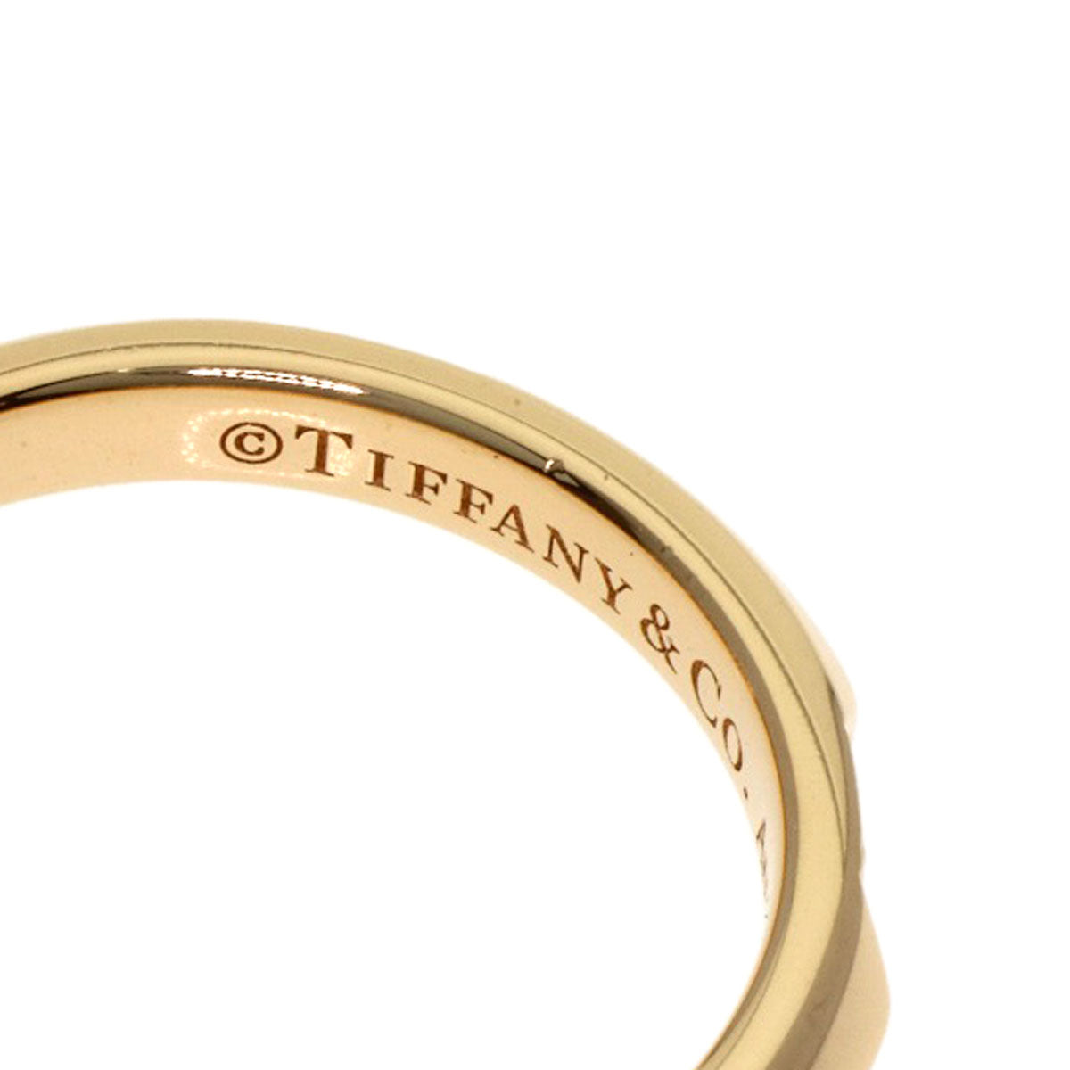 TIFFANY&Co. True Band Ring Diamond Ring K18 Pink Gold Ladies [Used]