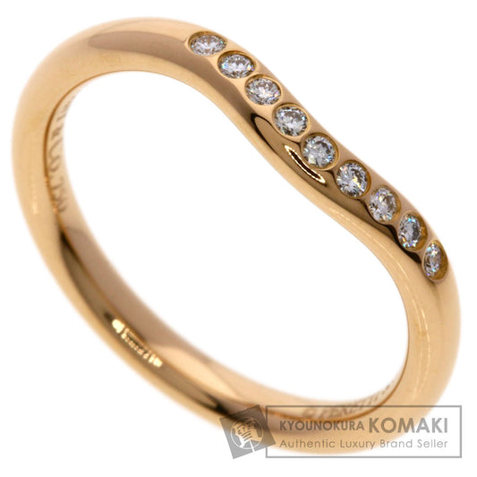 TIFFANY&Co. Curved band Diamond Ring K18 Pink Gold Ladies [Used]