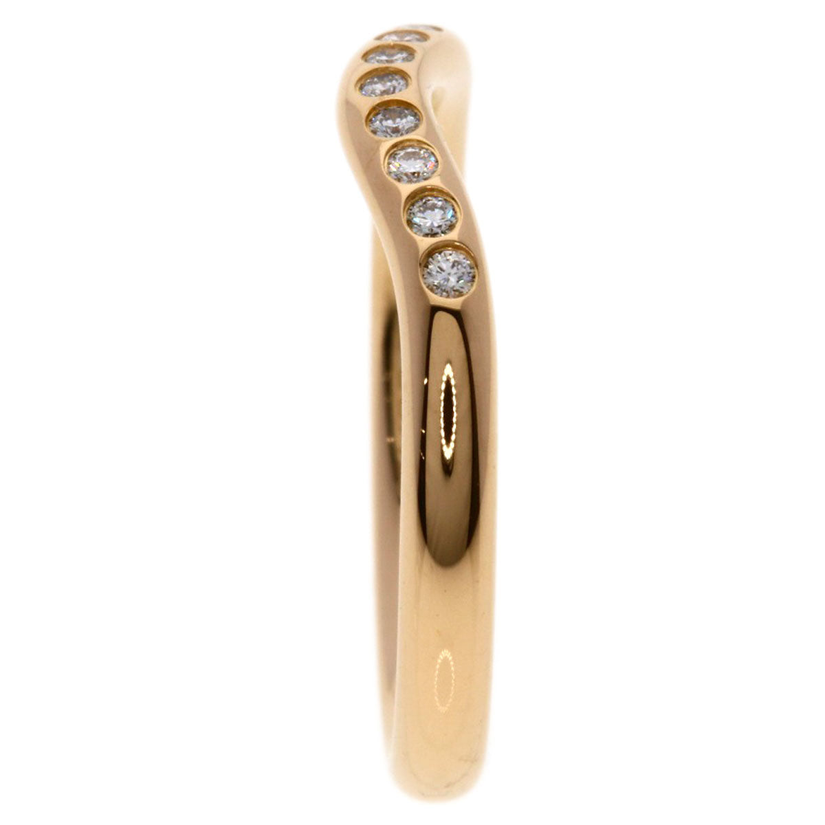 TIFFANY&Co. Curved band Diamond Ring K18 Pink Gold Ladies [Used]