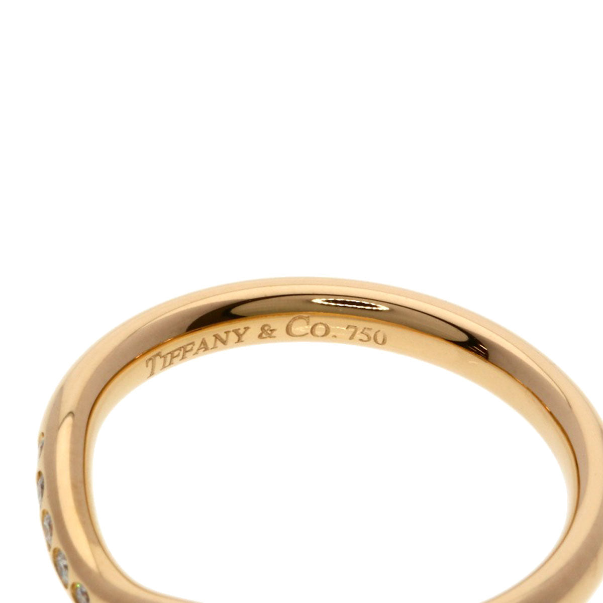 TIFFANY&Co. Curved band Diamond Ring K18 Pink Gold Ladies [Used]