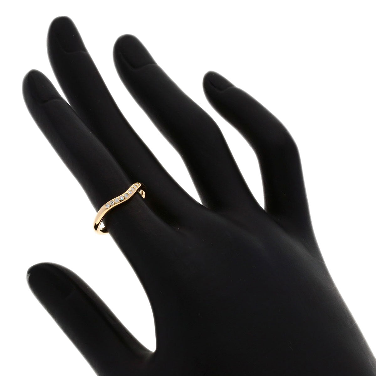 TIFFANY&Co. Curved band Diamond Ring K18 Pink Gold Ladies [Used]