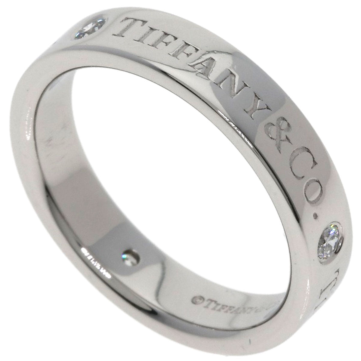 TIFFANY&Co. Flat band 3P Diamond Ring Platinum PT950 Ladies [Used]