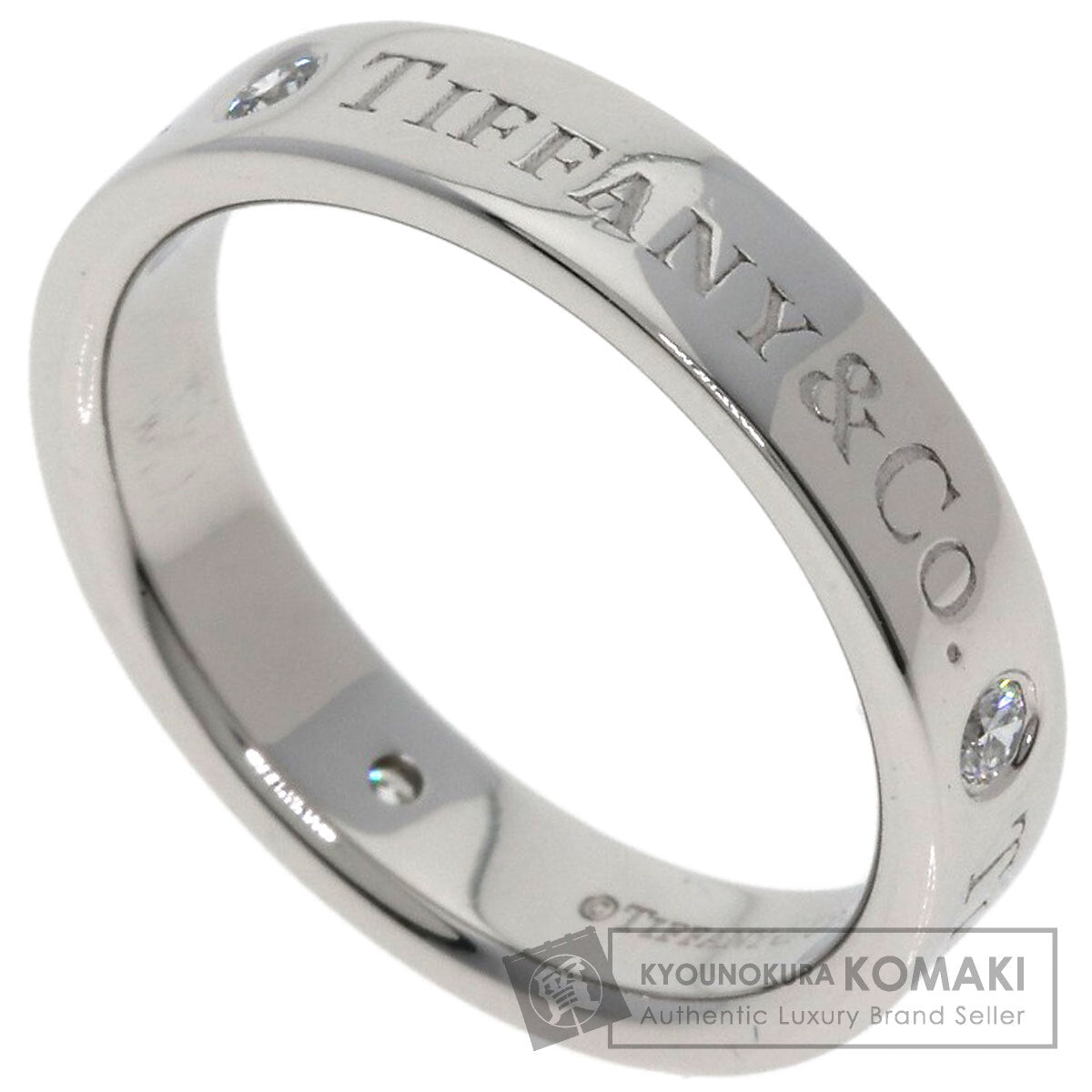 TIFFANY&Co. Flat band 3P Diamond Ring Platinum PT950 Ladies [Used]