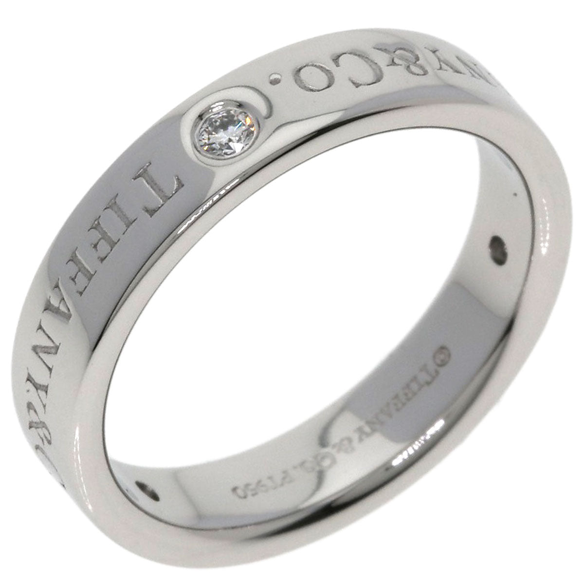 TIFFANY&Co. Flat band 3P Diamond Ring Platinum PT950 Ladies [Used]