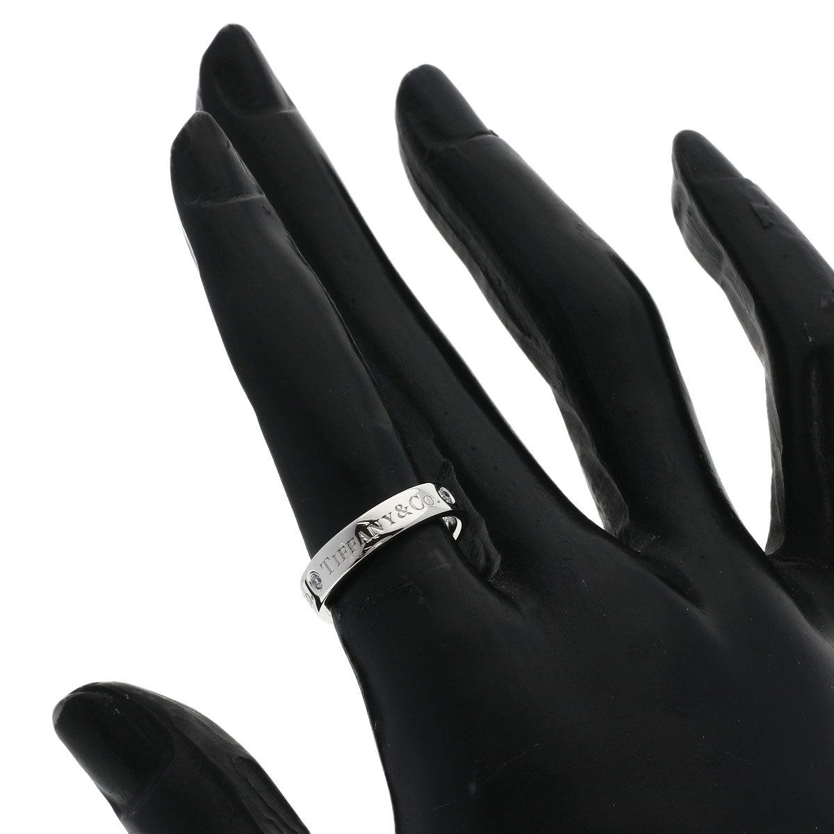 TIFFANY&Co. Flat band 3P Diamond Ring Platinum PT950 Ladies [Used]