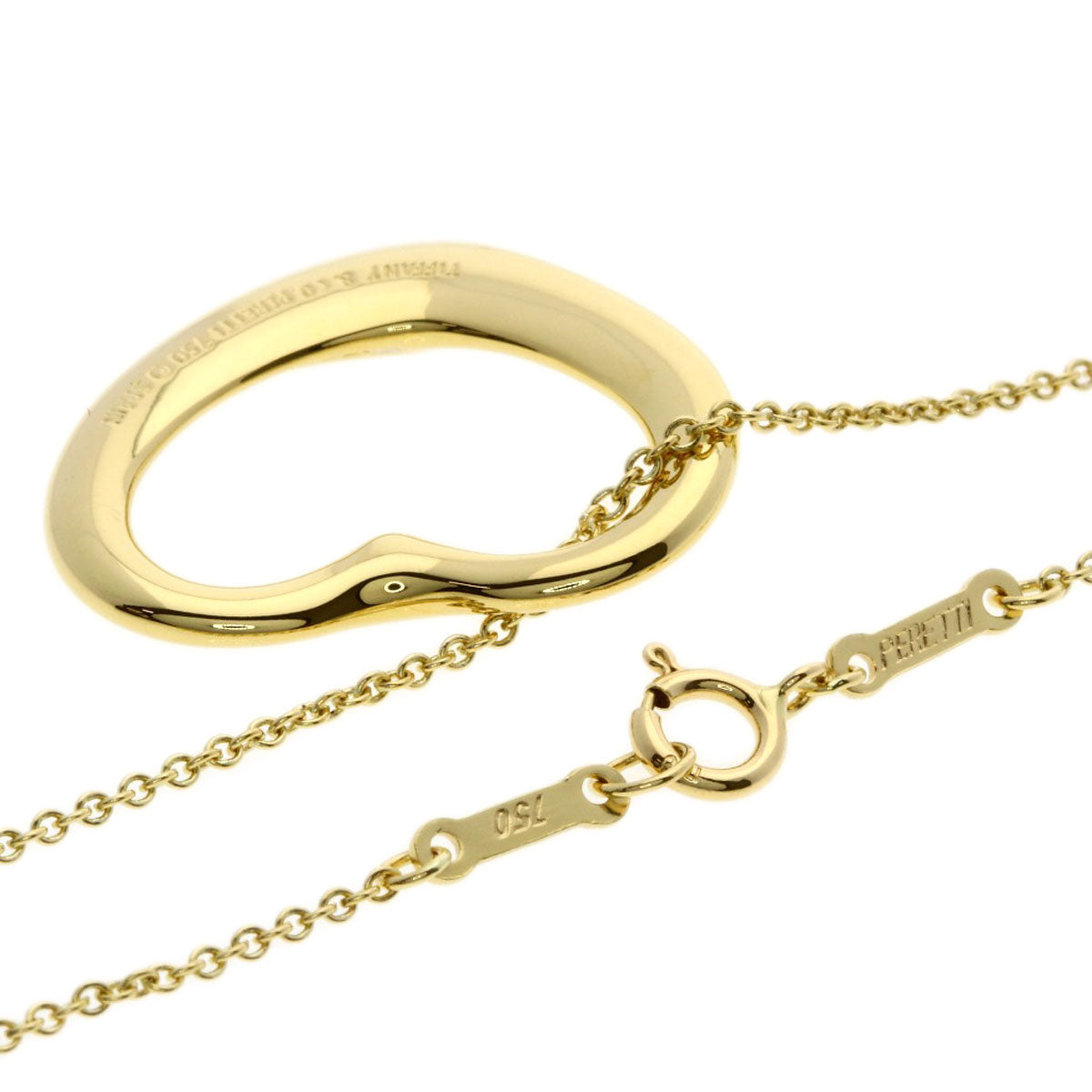 TIFFANY&Co. Open Heart 5P Diamond Necklace K18 Yellow Gold Ladies [Used]