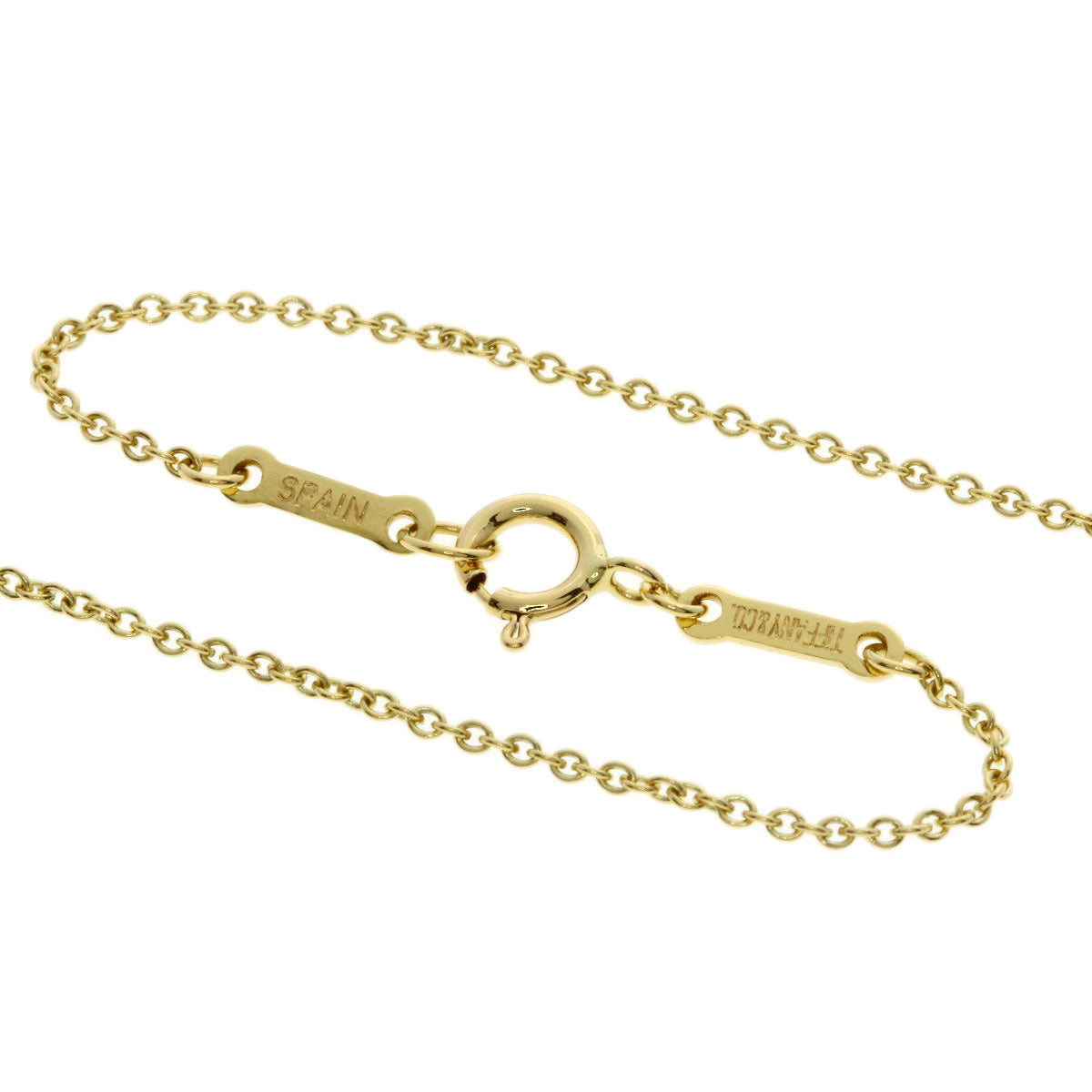 TIFFANY&Co. Open Heart 5P Diamond Necklace K18 Yellow Gold Ladies [Used]