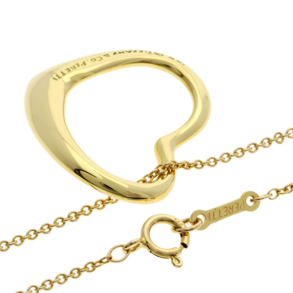 TIFFANY&Co. Open heart Necklace K18 Yellow Gold Ladies [Used]