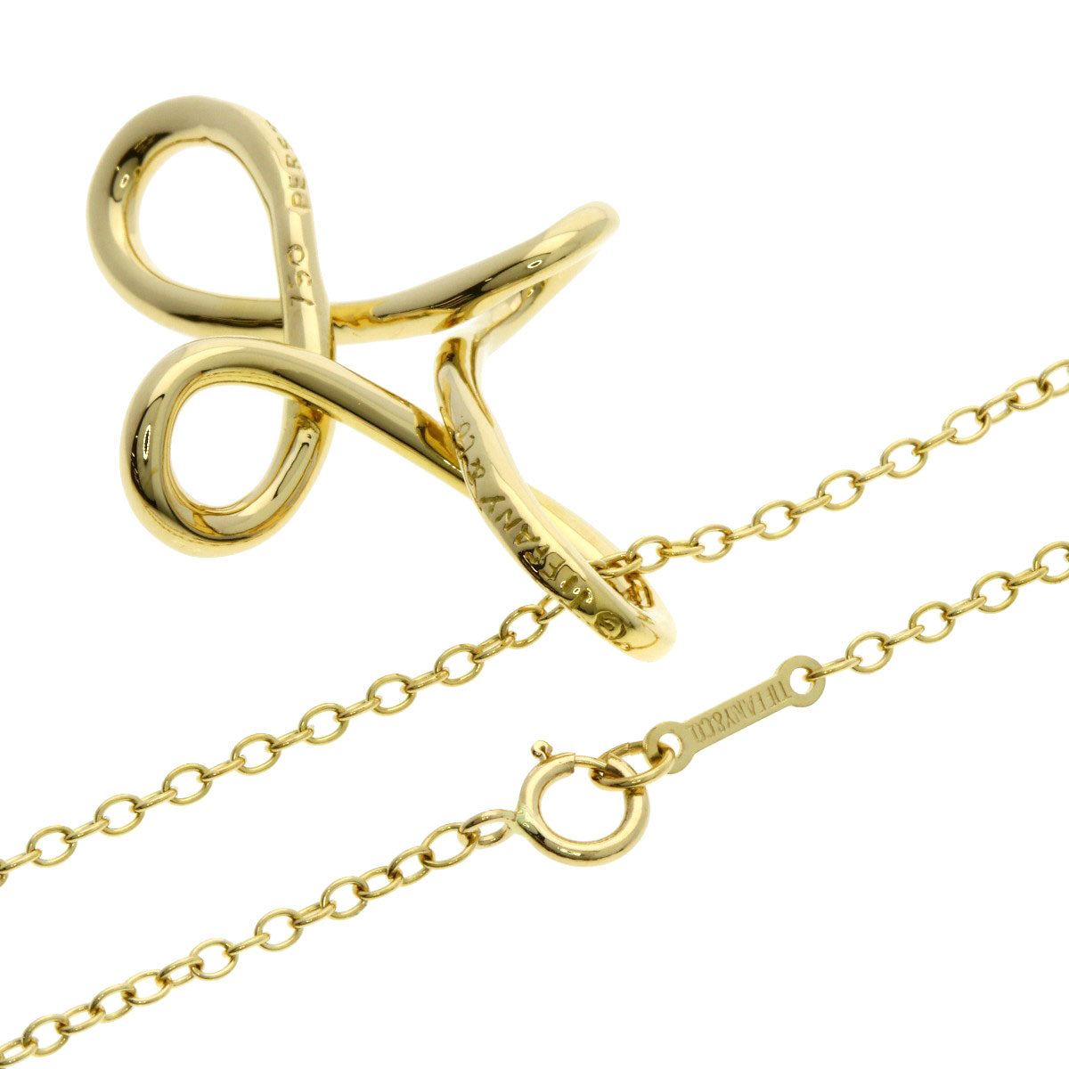 TIFFANY&Co. Infinity cross Necklace K18 Yellow Gold Ladies [Used]