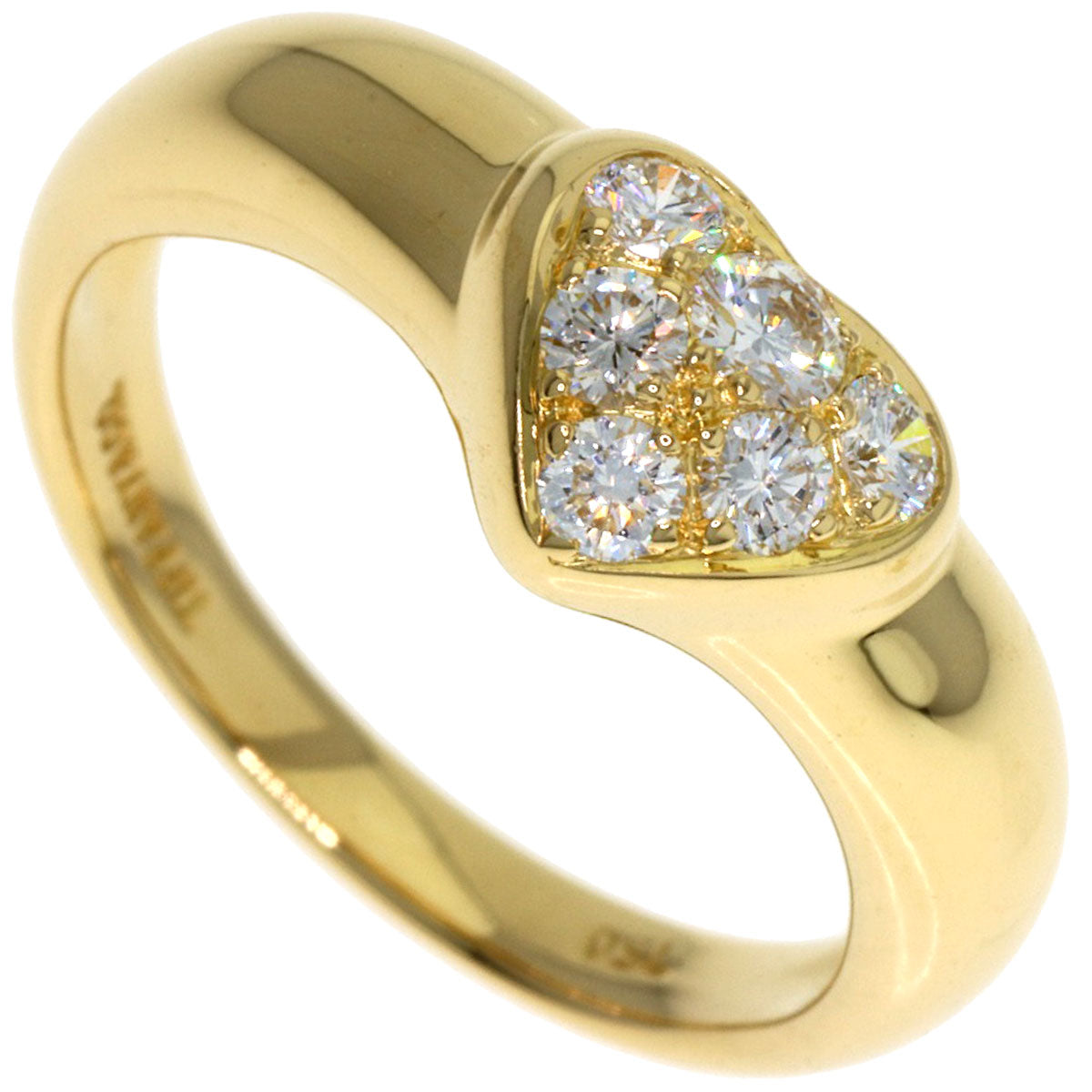 TIFFANY&Co. Heart Diamond Ring K18 Yellow Gold Ladies [Used]