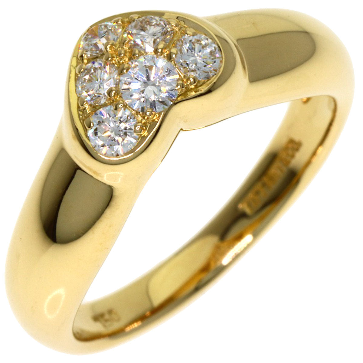 TIFFANY&Co. Heart Diamond Ring K18 Yellow Gold Ladies [Used]