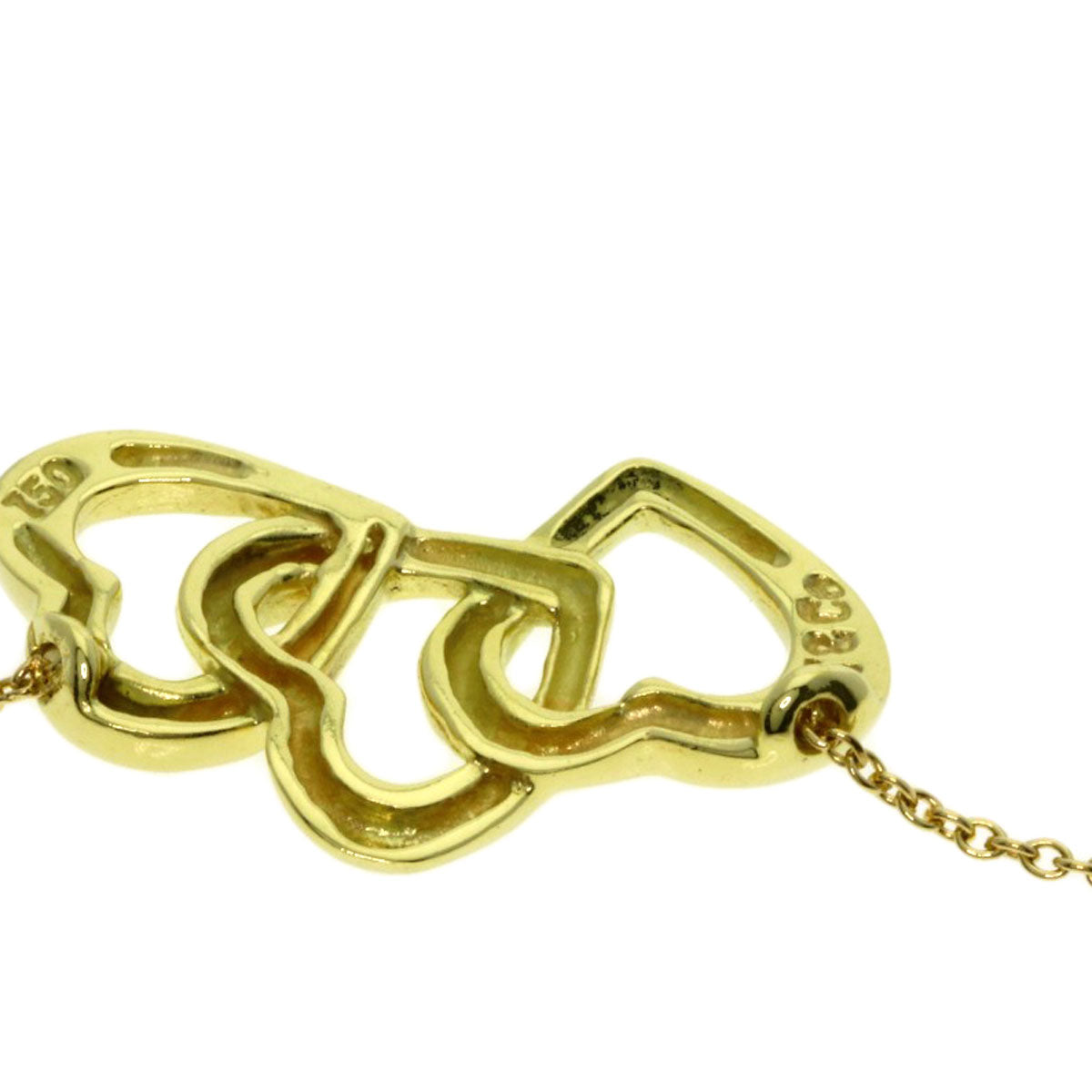 TIFFANY&Co. Triple heart Necklace K18 Yellow Gold Ladies [Used]