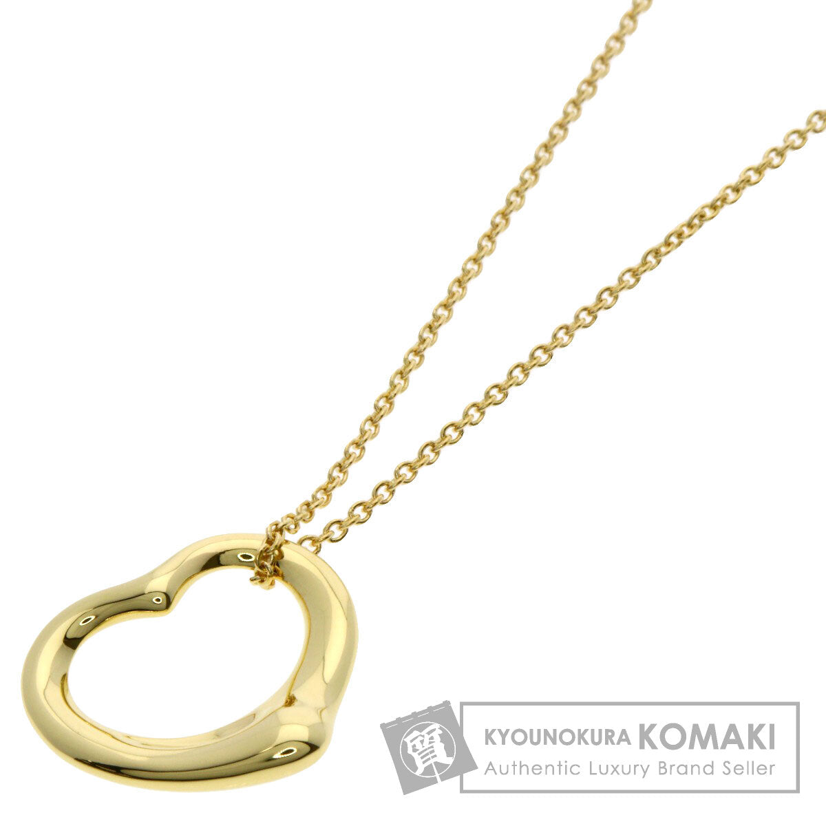 TIFFANY&Co. Open heart Necklace K18 Yellow Gold Ladies [Used]