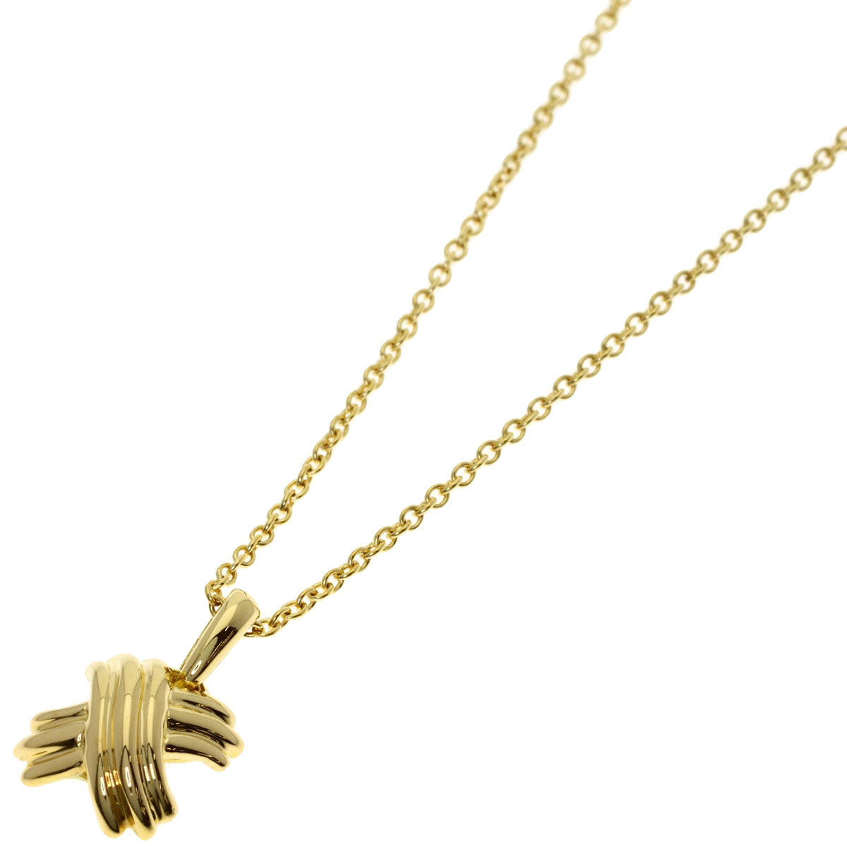 TIFFANY&Co. Signature Necklace K18 Yellow Gold Ladies [Used]